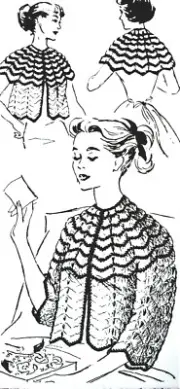 7102 Vintage Design BED JACKET 3 WAYS Pattern to Crochet (Reproduction)