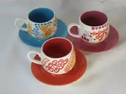 Anthropologie Expresso Cappuccino Coffee Cup Saucer Tea Demitasse Ceramic