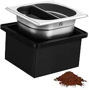 LOLIPPYY Box Coffee Grounds Trough Disposal Use Coffee Storage Container Bucket Knock Coffee Trash Can Grinder Coffee Grounds Holder Espresso Puck Base Once Catering Black Stainless Steel