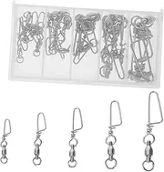 25pcs Fishing Swivels Saltwater Tackle Rolling Ring Fish Hooks Connector Lure Fishing Gear Accessories