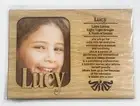 LUCY Personalized Name Profile Laser Engraved Wood Picture Frame Magnet