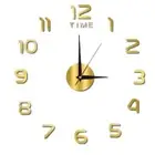 Sleek Design Large 3D Mirror Wall Clock Great Decoration Idea for Offices
