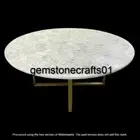 White Agate Coffee Table Top, Round Center Hallway Furniture Table Top Home Deco