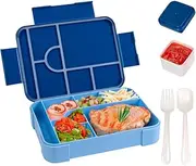Children's Lunch Box, Children's Bento Box with Compartments, Leak-Proof Lunch Box for Girls and Boys, Snack Box, Sandwich Box, Perfect for School, Nursery & Trips (Blue)