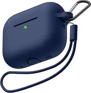 [Getino] Compatible with AirPods Pro 2 Case Cover & Airpod Pro 1 Case Cover, Cute Soft Silicone Shockproof Full Protection Cover, for Apple AirPods Pro 2nd 1st Generation Case Front LED Visible, Navy