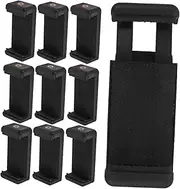 GRIRIW 10Pcs Lightweight Tripod Phone Clamp Holder Multi Functional Selfie Stick Mount for Travel Live Streaming Durable Design Secure Grip Compatible with Various Accessories