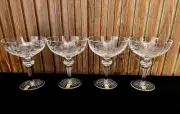 Meissener Bleikristall Cut Floral Champagne Sherbert Glasses Meissen Germany