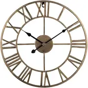 Outdoor Wall Clock Weatherproof, Retro Garden Wall Clocks Outdoor Iron Garden Ornaments Outdoor, Roman Numeral Precise Timing Antirust Durable Suitable for Garden Courtyard