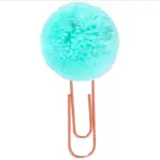 Cute Colored Hair Ball Paper Clip Metal Bookmark Home Decoration Gift Stationery School Office Supply