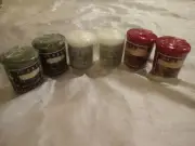 YANKEE CANDLE VOTIVES MISTLETOE 1.75 OZ EA SNOW ANGELS MISTLETOE HOLLY RED x6