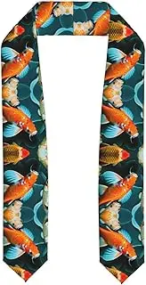 [SKKNT] Hd Japanese Koi Fish Print Graduation Shawl Stole For Academic Commencements Honor Sash Congratulations Gift