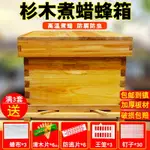 蜂箱 養蜂箱 蜜蜂箱 中蜂蜂箱全套蜜蜂箱標箱巢框標準10框土蜂箱煮蠟意蜂蜂桶養蜂工具『CYD19061』