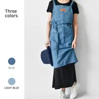 在飛比找momo購物網優惠-【Jun Jun】丹寧風形象工作圍裙 牛仔布圍裙 廚房圍裙