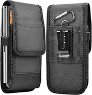 Takfox Phone Holster for Samsung Galaxy S22 Ultra S23 Plus S21 S20 S10 Note 20+,A03S A14 A53 A51 A71 A13 A02S A12 A32,G Pure 2022 Nylon Cell Phone Belt Clip Holster Carrying Pouch w Card Holder,Black