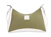 Leatherkart Maria Genuine Leather Broad Strap Hobo Bag/ Cross Body Bag -Olive and White