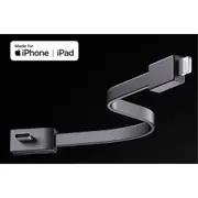 Zlos USB-C to Lightning Cable - 15cm - Grey FlexiShort - for Power Bank - MFI Certified [CLM15]