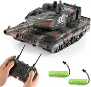 Remote Control Tank, RC Army Tank Toy, 2.4G 13-Channel RC Military Vehicles with Rotating Turret, Light Smoke and Sound, Best for 6 7 8 Boys Kids Xmas Military Toys (Green)