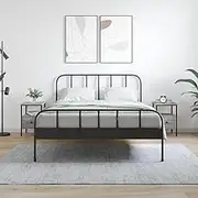 Bedside Nightstand Tables for Bedroom, 2 pcs Grey Sonoma, Wood Night Stand - Room Living Furniture, Wooden Table with Storage Drawers 34x36x50 cm