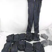 13 Pc Russell Athletic Youth Pull-Up Baseball Pants Large W/Belt Loops Navy/Gold