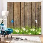 Butterflies On The Grass 3D Blockout Photo Print Curtain Fabric Curtains Window