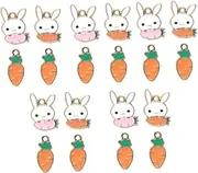 TEHAUX Beads for Jewelry Making Rabbit Carrot Pendant Set Earrings Charm Bracelet Pendants