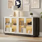 Sideboard Buffet Cabinet Accent Cabinet with LED Lights Modern Storage Cabinet