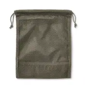 Polyester mesh drawstring bag, double type, khaki, S, approx. 20 x 25 x 10 cm, 8