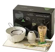 Japanese Matcha Set | Traditional Matcha Tea Matcha Set Japanese Whisk Set | Starter Kit Includes Sifter, Scoop, Whisk Holder, Matcha Bowl for Matcha Making