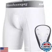 COOLOMG Athletic Cups Youth Boys Sliding Shorts with Protective Cup Baseball