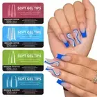 Gelly Tips Full Cover Nail Tips Kit Medium Almond False Nails Soft Gel Clear