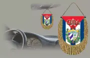 CUBA REAR VIEW MIRROR WORLD FLAG CAR BANNER PENNANT
