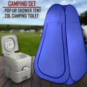 20L Outdoor Portable Toilet Camping Shower Tent Shower Bag Pop Up Change Room Bl