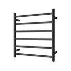 ACA Black Electric Heated Towel Rack Rail Warmer Robe Dryer Holder Round 6 Bars