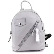 DKNY Jagger Medium Leather Backpack $278, Light Grey