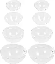 8Pcs Acrylic Essential Oil Bowl for Beauty Salon, Transparent Plastic Massage Oil Container, White