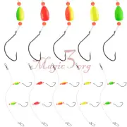 5 Pack Surf Fishing Rigs Pompano Rigs Snell Floats Duo Lock Snaps Circle Hooks