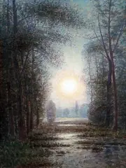 Landscape Dawn Road Forest Sun Tile Mural Kitchen Wall Backsplash Marble Ceramic