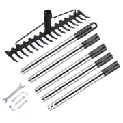 17 Steel Teeth Metal Rake Soil Scarifier with Stainless Steel Handle1555
