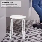Round Bath Shower Chair Height Adjustable Non Slip Shower Stool Round Chair