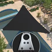 ColourTree Black Custom Size Super Ring Right Triangle Sun Shade Sail (Medium)