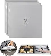 Gas Stove Protector,T Tersely 4-Pack Reusable Non-Stick Foil Gas Hob Range Stove Top Burner Protectors Liner Cover (0.2MM), Stove Burner Covers, Stovetop Protector, Easy to Clean