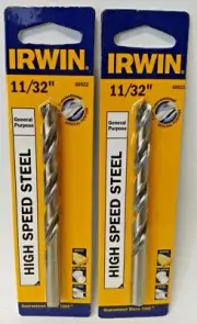 Irwin 60522 11/32" HSS Straight Shank Jobber Drill Bit 118 Degree 2PKS