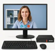 Lenovo ThinkCentre M920q Tiny Desktop i5-8500T 6-Core 16GB RAM 1TB NVMe + 24" Monitor - Refurbished