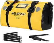 UROUK Waterproof Duffel Bag 20L 40L 66L Motorcycle Travel Dry Bag with Quick-Fixed Straps for Motorcycling, Rafting, Boating, Camping (Regular, Yellow, 40L)