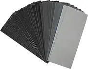 CRILSTYLEO 100pcs Wet Dry Sandpaper Assortment 80-5000 Grit Fine Grit Sanding Sheets for Auto Body Wood Metal Glass