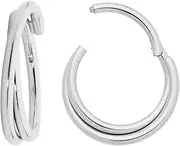 [365 Sleepers] Titanium Implant Grade 16G 8mm 10mm Double Twist Hinged Segment Ring Helix Tragus Septum Clicker Nose Lip Hoop Huggie Earring Body Piercing Jewellery