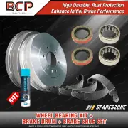 Rear Wheel Bearing Kit + Brake Drum Shoe Set for Ford F150 Loaded 8.8" Diff