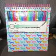 Dachshund Dog Spiral Sketch Pad Paper & 25 Gel Pens 100 Sheets 12" x 12" NEW