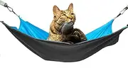QIPAN Cat Hammock,Cat Hammock for Cage,Washable Soft Outdoor Cat Mat,Waterproof Cooling Kittens Pad,Pet Hammock Hanging for Cats (Blue, L)