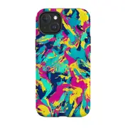 For iPhone 15 Plus Tough Case Compatible with MagSafe Abstract Strokes